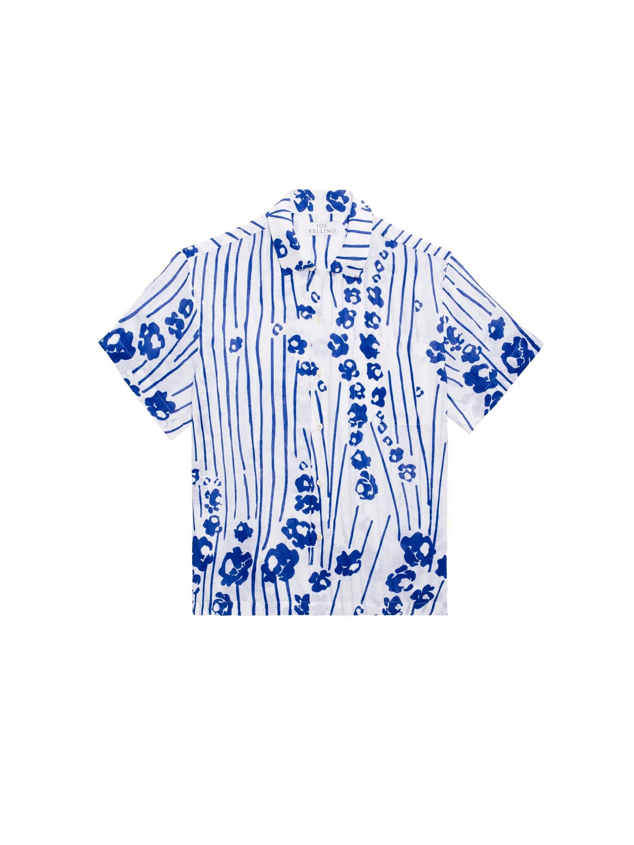 White and Blue Cognoscenti Linen Shirt