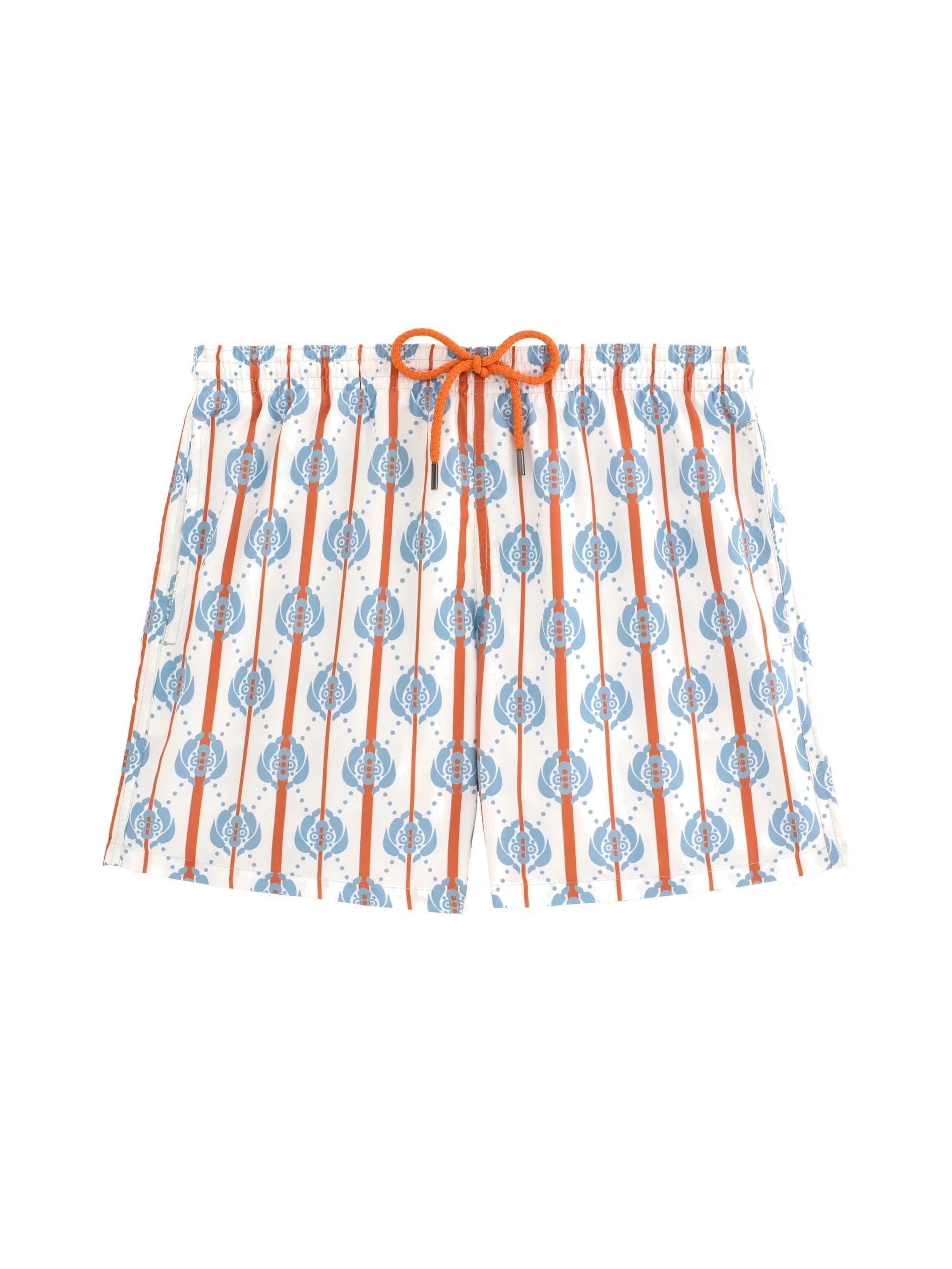White and Orange Cognoscenti Swim Shorts